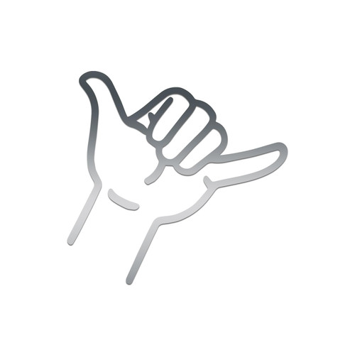 Hang Hand Symbol Shaka Sticker Vinyl Decal Notebook Car Window Laptop 6" x 6" (Silver)