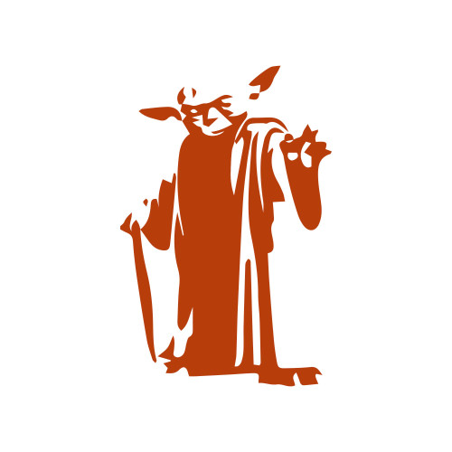 Yoda Parody The Force 6" Vinyl Sticker Car Decal (6" Orange)
