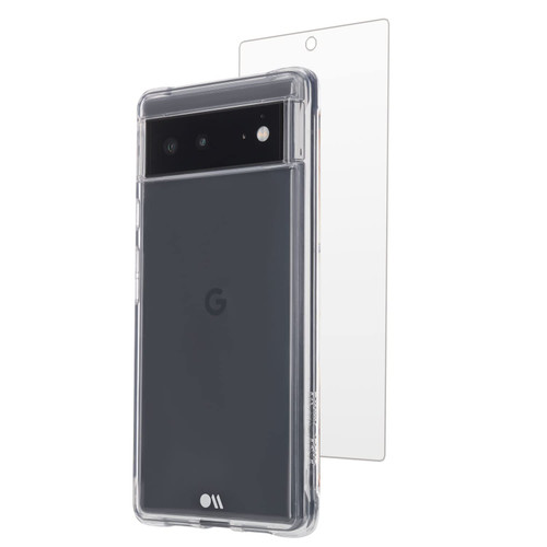 Case-Mate - Tough Series - Protection Pack - Case and Screen Protector for Google Pixel 6 - Slim - 10 ft Drop Protection - Clear