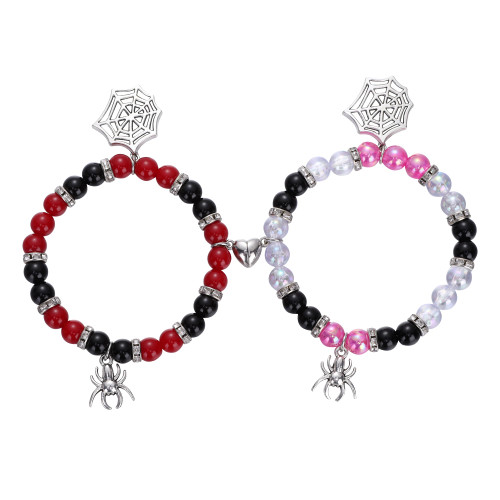 Spider Friendship Bracelets Magnetic Couple Relationship Bracelet Heart Energy Stone Beads Metal Anime Charm Pinky Promise Pink Best Friends Distance Matching Bracelet for 2 Halloween Bracelets Jewelry Gifts for BFF Kids Women Girls Men Spider Friendship Bracelets Magnetic Couple Relationship Bracelet Heart Energy Stone Beads Metal Anime Charm Pinky Promise Pink Best Friends Distance Matching Bracelet for 2 Halloween Bracelets Jewelry Gifts for BFF Kids Women Girls Men