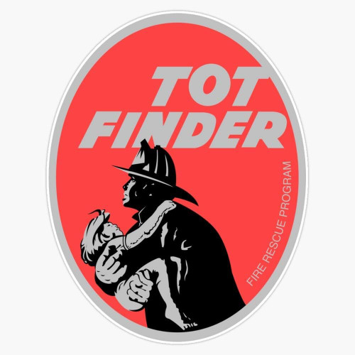 smartEshop Tot Finder Retro Fire Rescue Bumper Sticker Window Vinyl Decal 4.5"x4.5" (Set of 2) for Car Truck Van SUV Window Wall Cup Laptop Boat Tumblers or Any Smooth Surface Sticker