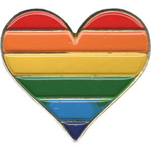 C&D Visionary JSX Rainbow Heart Without Metal Lapel Pin, Multi Color
