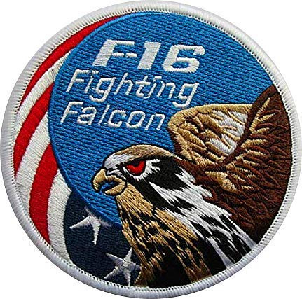 AIR Force Fighting Falcon F-16 Military Hook Loop Tactics Morale Embroidered Patch