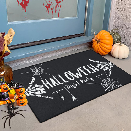 CAROMIO Halloween Door Mat 17x29 Outdoor Indoor Front Door mats Skeleton Welcome Mats Halloween Decorative Door Spider Web Mat Entrance Floor Mat Porch Decor Entry Mat CAROMIO Halloween Door Mat 17x29 Outdoor Indoor Front Door mats Skeleton Welcome Mats Halloween Decorative Door Spider Web Mat Entrance Floor Mat Porch Decor Entry Mat