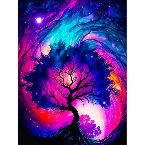 FQOVKYN 5D Diamond Painting Kits for Adults, Tree of Life Diamond Art Kits for Beginners, Gem Painting Arts and Craft Kits Full Round Drill for Home Wall Decor Gifts 12 * 16 inch