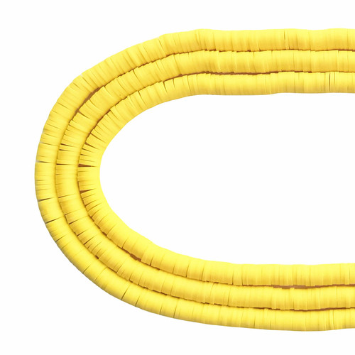 Amaney 1050pcs Yellow 6mm Heishi Beads Polymer Clay Beads for Jewelry Making Bracelets Necklace