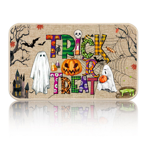 Ceenna Halloween Door Mat Outdoor Halloween Rugs Boo Trick or Treat Spooky Doormat Goth Ghost Floor Mat for Front Door Home Kitchen Halloween Indoor Outdoor Decor, 15.7 x 27.6 Inch(Trick or Treat) Ceenna Halloween Door Mat Outdoor Halloween Rugs Boo Trick or Treat Spooky Doormat Goth Ghost Floor Mat for Front Door Home Kitchen Halloween Indoor Outdoor Decor, 15.7 x 27.6 Inch(Trick or Treat)