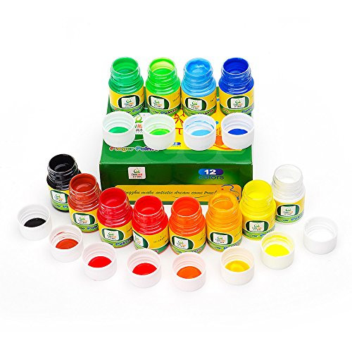 12 Colors Washable Finger Paints for Babies Kids Art Painting Set Kid Safe Finger Paint Supplies Mess Free Finger Paint Non Toxic