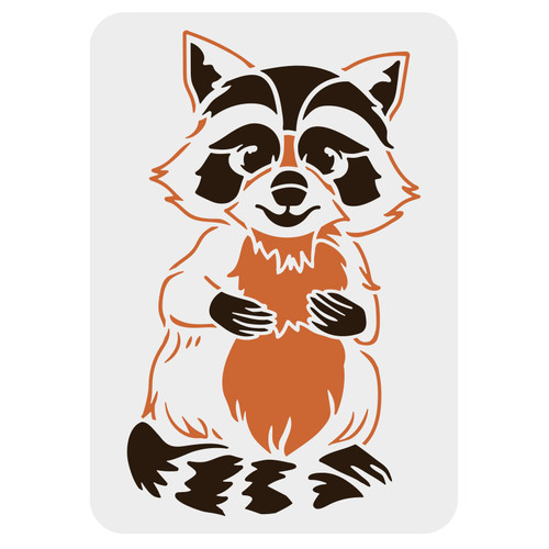 FINGERINSPIRE Raccoon Painting Stencil 8.3x11.7inch Reusable Raccoon Drawing Template DIY Craft Raccoon Pattern Drawing Stencil Animal Theme Stencil for Painting on Wall Wood Furniture