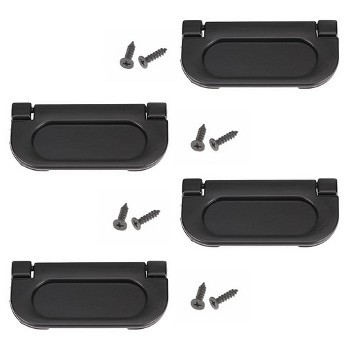 Mozeat Lens 4 Pcs Flat Drawer Pulls Recessed Pull Handle Flush Pull Handle Recessed Door Pull Handle Invisible Flip Handle Concealed Installation Drawers Cabinet Door Pull Black 2.87 Inch