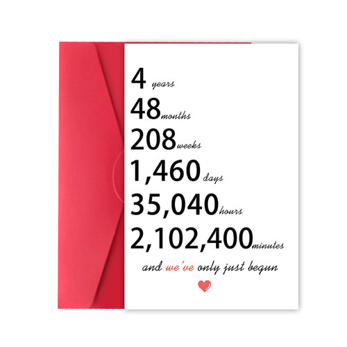 Funny Four Years Anniversary Cards for Couples, Romantic 4 Year Anniversary Cards Gifts for Him Her, Perfect 4th Wedding Anniversary Card for Husband Wife, Good 4 Years Together Card for Couples, 4 Gifts for Anniversary Funny Four Years Anniversary Cards for Couples, Romantic 4 Year Anniversary Cards Gifts for Him Her, Perfect 4th Wedding Anniversary Card for Husband Wife, Good 4 Years Together Card for Couples, 4 Gifts for Anniversary