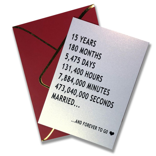 Sutjxc 15th Anniversary Card for Couples, Unique 15 Year Gifts for Husband Wife, Sweet 15th Anniversary Card for Mom Dad, Best Anniversary Ideas for Him Her