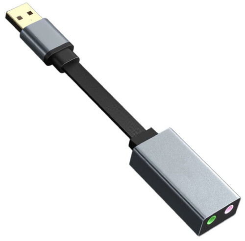 USB Headset Audio Adapter, PAINICA USB External Sound Card to 3.5mm Audio Jack Adapter Headphone and Microphone Hi-res 24bit/96Khz, USB Sound Adapter for Windows, MAC, Linux, Laptop, Desktops Black