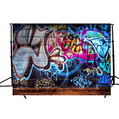 OMG_Shop 7x5FT Vinyl Graffiti wall Photography Backdrop Background Photo Studio Props (Graffiti(7x5ft))