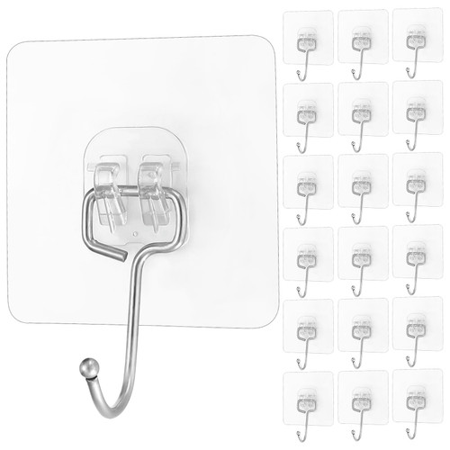 Adhesive Hooks, 30pcs Adhesive Wall Hooks for Hanging Heavy Duty Self Adhesive Hooks, Clear Sticky Hooks Wall Hangers Waterproof Transparent for Door Shower Key Towel Coat Holder Hanger Hooks Adhesive Hooks, 30pcs Adhesive Wall Hooks for Hanging Heavy Duty Self Adhesive Hooks, Clear Sticky Hooks Wall Hangers Waterproof Transparent for Door Shower Key Towel Coat Holder Hanger Hooks