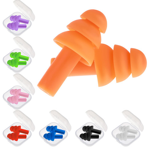 Earplugs for Sleeping Noise Cancelling, 8 Pairs Reusable Silicone Earplugs Noise Reduction Ear Plugs Soft Waterproof Earplugs Hearing Protection for Swimming, Snoring, Concerts, Work, Noisy Places