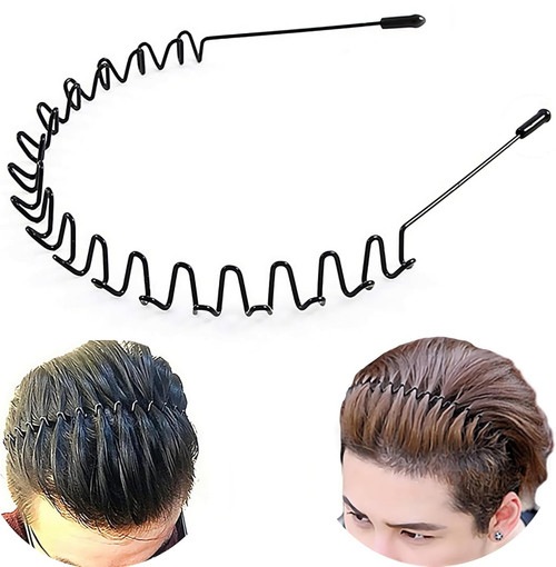 TALLTECH Metal Hair Band for Men Headband Women Hair Bands Unisex Black Wavy Spring Outdoor Sports Headbands for Men's Hair Band Hoop Clips Women Accessories Simple Elastic Non Slip Headwear TALLTECH Metal Hair Band for Men Headband Women Hair Bands Unisex Black Wavy Spring Outdoor Sports Headbands for Men's Hair Band Hoop Clips Women Accessories Simple Elastic Non Slip Headwear