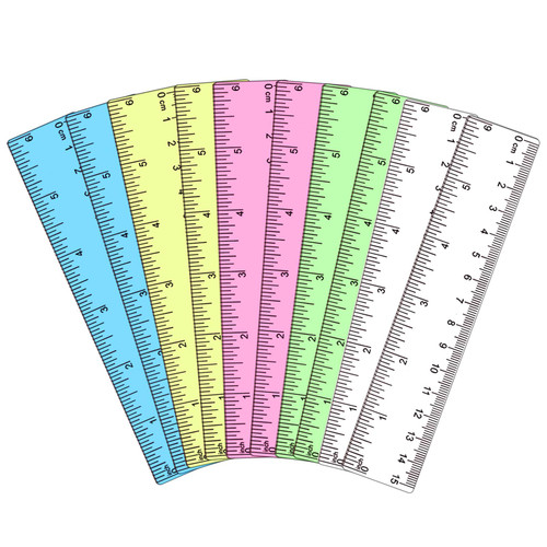 Clear Ruler Color Plastic 6 Inch Ruler, Small Rulers for Kids Drawing Kit, Ruler with Centimeters and Inches, Rulers Bulk for Classroom Supplies,School, Home, Or Office (10 Pack)