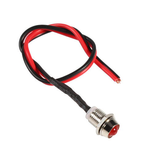 Keenso 4Pcs Car LED Indicator Light Bulbs, 12v 8mm LED Panel Pilot Dash Warning Light Indicator Lamp Car Van Boat(Red) indicator light
