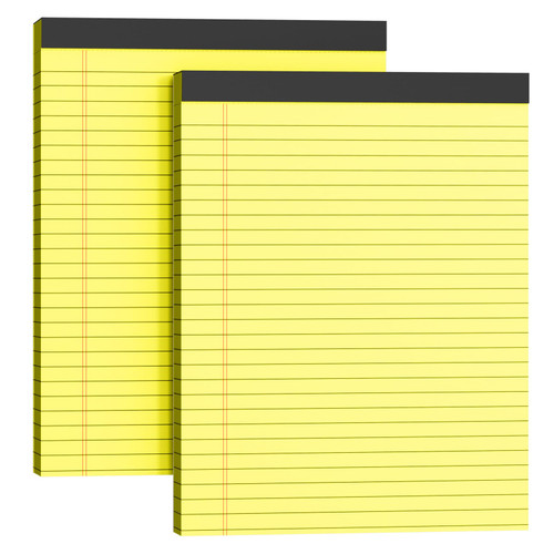 MSKKSM Legal Pads 8.5 x 11 Inches, 2 Pack Yellow Note Pads 8.5 x 11 Writing Pads, Wide Ruled Legal Notepads, Lined Pads of Paper Yellow Paper Pads, 30 Sheets Per Notepad for School, Home, Office, Business