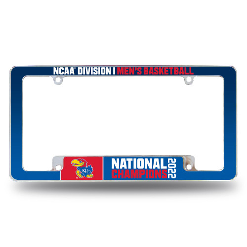 Rico Industries NCAA Kansas Jayhawks Championship 2021 12" x 6" Chrome All Over Automotive License Plate Frame for Car/Truck/SUV Rico Industries NCAA Kansas Jayhawks Championship 2021 12" x 6" Chrome All Over Automotive License Plate Frame for Car/Truck/SUV