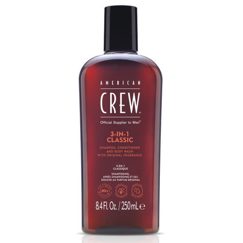 American Crew Shampoo, Conditioner & Body Wash for Men, 3-in-1, 8.4 Fl Oz