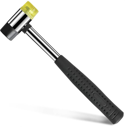 Double Faced Small Rubber Mallet Hammer Tool - 25mm Non Marring Hammer Tapping Block for Ring Stretcher Finger Ring Size Mallet Rubber Hammer Small Hammer for Crafts - Jewelry, Wood Rubber and Nylon