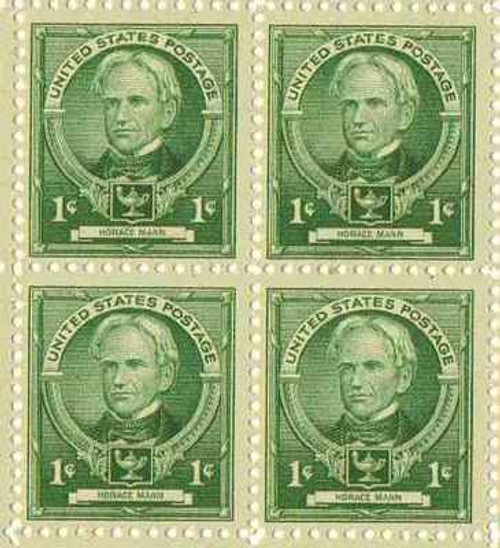 Horace Mann Set of 4 x 1 Cent US Postage Stamps NEW Scot 869