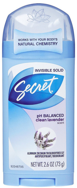 Secret Invisible Solid Antiperspirant & Deodorant, Clean Lavender - 2.6 Oz Secret Invisible Solid Antiperspirant & Deodorant, Clean Lavender - 2.6 Oz
