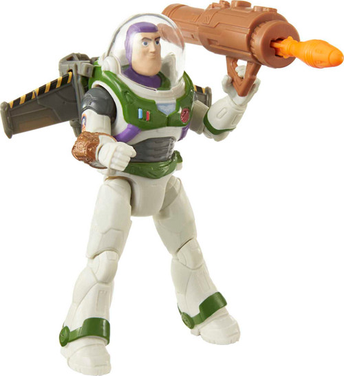 Mattel Disney Pixar Lightyear Mission Equipped Buzz Lightyear Action Figure 5 Inch with Jetpack, Blaster, 10 Movable Joints Authentic Detail, Toy 4 Years & Up