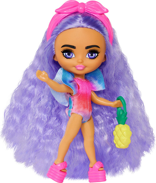 Barbie Extra Mini Minis Travel Doll with Beach Fashion, Tie-Dye Swimsuit and Tropical Accessories, Barbie Extra Fly Small Doll Barbie Extra Mini Minis Travel Doll with Beach Fashion, Tie-Dye Swimsuit and Tropical Accessories, Barbie Extra Fly Small Doll
