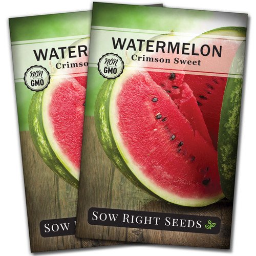 Sow Right Seeds - Crimson Sweet Watermelon Seed for Planting - Non-GMO Heirloom Packet with Instructions to Plant a Home Vegetable Garden - Great Gardening Gift (2)