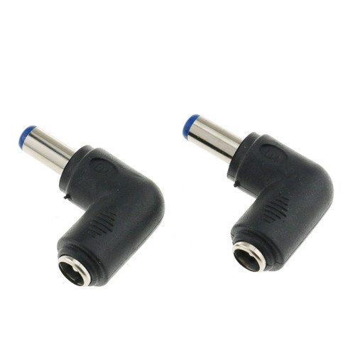 E-outstanding Right Angle Power Jack 2PCS 90 Degree Angle 5.5x2.1mm Female Jack to 5.5x2.1mm Male Plug Adapter DC Barrel Charging Cable Connector
