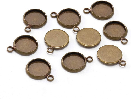 Katartizo 20pcs/lot Antique Bronze 25mm Round Cabochon Base Tray Bezels Blank Setting Supplies for Jewelry Making Findings DIY Making Necklace Bracelet Pendant 1 inch Jewelry Making Charms Katartizo 20pcs/lot Antique Bronze 25mm Round Cabochon Base Tray Bezels Blank Setting Supplies for Jewelry Making Findings DIY Making Necklace Bracelet Pendant 1 inch Jewelry Making Charms