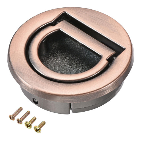 uxcell Flush Pull Ring Handle 40.5x11mm, Plane Drawer Door Pull, Copper Tone