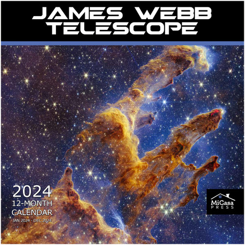 MICASA James Webb Telescope 2024 Hangable Monthly Wall Calendar |12" x 24" Open | Thick & Sturdy Paper | Giftable | Outer Space NASA | Explore the Universe with the Webb Telescope