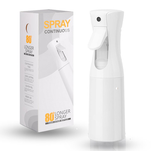 VanSerd Hair Empty Spray Bottle - 6.8oz/200ml Continuous Fine Mist Sprayer - Reusable Beauty Bottle - Cleaning, Hairstyling & Plants(Pack of 1, White)