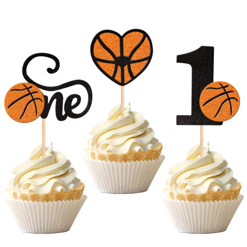 24 PCS Basketball One Cupcake Toppers Glitter Heart Number 1 First Birthday Basketball Cupcake Picks for Basketball Sports Theme Baby Shower Kids 1st Birthday Party Cake Decorations Supplies 24 PCS Basketball One Cupcake Toppers Glitter Heart Number 1 First Birthday Basketball Cupcake Picks for Basketball Sports Theme Baby Shower Kids 1st Birthday Party Cake Decorations Supplies