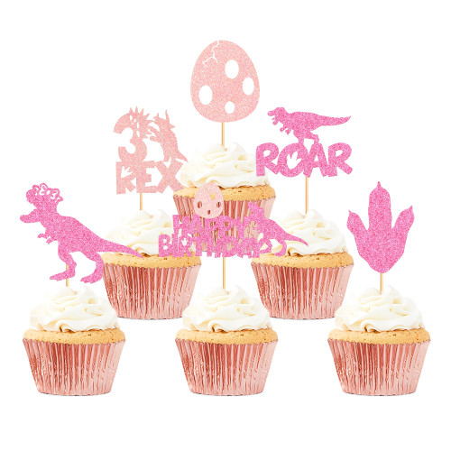 Ercadio 24 Pack Dinosaur 3rd Cupcake Toppers Pink 3 Rex Roar Dinosaur Cupcake Picks Dino Egg Happy Birthday Cupcake Toppers Dino Theme Baby Shower Birthday Party Cake Decorations Supplies Ercadio 24 Pack Dinosaur 3rd Cupcake Toppers Pink 3 Rex Roar Dinosaur Cupcake Picks Dino Egg Happy Birthday Cupcake Toppers Dino Theme Baby Shower Birthday Party Cake Decorations Supplies