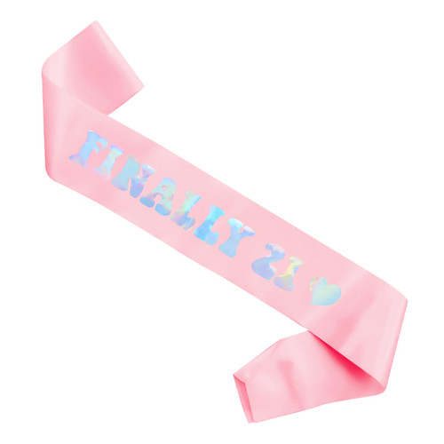 21st Birthday Pink Sash 21 Birthday Party Decorations Finally 21 Vintage Sashes with Laser Disco Styll 21st Birthday Decorations for Her