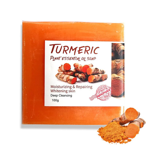 Turmeric Face Soap, Face and Body Soap for Cleanses Skin, Reduces Acne Refining Pores Smooth Skin, Moisturizing Deep Clean Turmeric Soap Bar, Handmade all Natural Turmeric Soap For All Skin Types