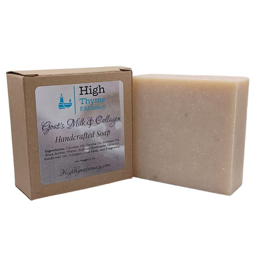 Goat's Milk & Collagen Soap - 5 Ounce Handcrafted Goat Milk Soap Bar - Lightly Scented Goats Milk Soap with Collagen - Gentle Goat's Milk Soap for Your Whole Body