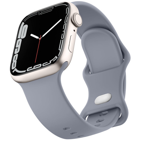 Sport Bands Compatible with Apple Watch Band 41mm 40mm 38mm, Soft Silicone Correa Wristband Replacement Strap Compatible for Apple Watch SE2 SE Series 9 8 7 6 5 4 3 Women Men, Blue Grey, 38mm/40mm/41mm