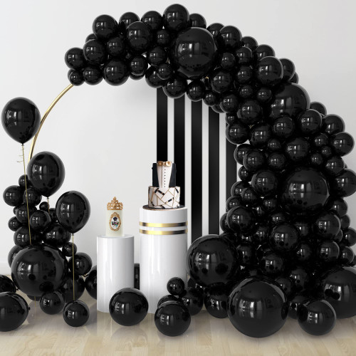 Black Balloons Different Sizes 110PCS 18/12/10/5 Inch Black Balloon Garland Arch Kit Quality Latex Balloons Black Decorations for Party Birthday Graduation Wedding