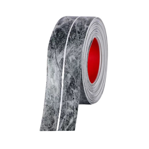 Kitchen & Bath Tape Caulk Strip, 1.5"x10.5Ft PVC Self Adhesive Waterproof Caulking Sealing Tape, Decorative Sealant Trim for Kitchen Sink Toilet Bathroom Shower and Bathtub,Black Marble
