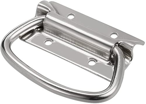 Juvielich 1PCS Chest Handle Pull Ring Handle Loaded Case Handle for Toolbox Lifting Door Chest 86x46mm