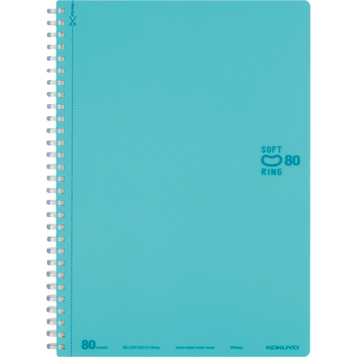 KOKUYO D Shaped Soft Ring Notebook, 6mm ruled w/dot-lines, 36 Lines, 80 Sheets, B5, Light Blue, Japan Import (SU-SV308BT-LB)