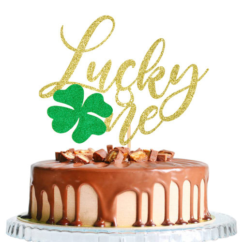 WRACKKIAR Lucky One Cake Topper-Happy 1st Birthday Party Decorations-Happy St. Patrick's Day Party Decoration