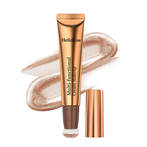 Liquid Highlighter Makeup Wand, Shimmer Contour Stick Highlight for Face with Cushion Applicator, Lightweight Waterproof Silky Long Lasting Body Face Luminizer Glow Stick (#06) Liquid Highlighter Makeup Wand, Shimmer Contour Stick Highlight for Face with Cushion Applicator, Lightweight Waterproof Silky Long Lasting Body Face Luminizer Glow Stick (#06)