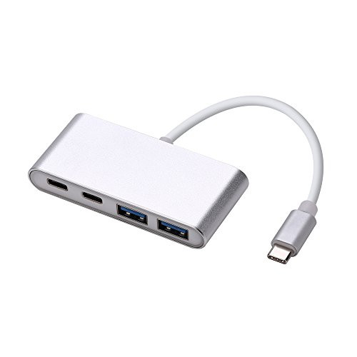 USB C Hub with Type C Adapter,4 in 1 Adapter with Charging Port, USB 3.0 Ports for Marebook, Google Chromebook More USB C Devices.